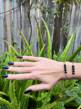Load image into Gallery viewer, Black Tourmaline Silver Bracelet