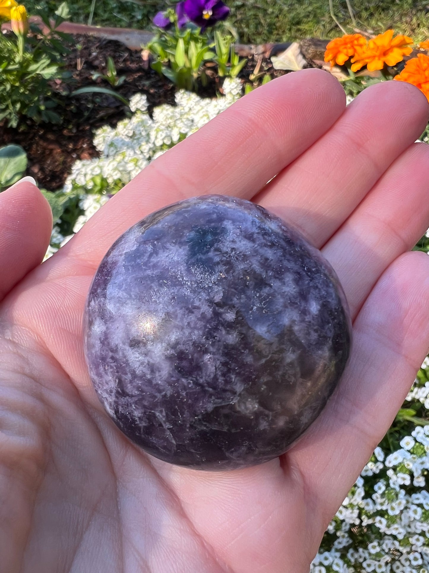Lepidolite Palm Stone