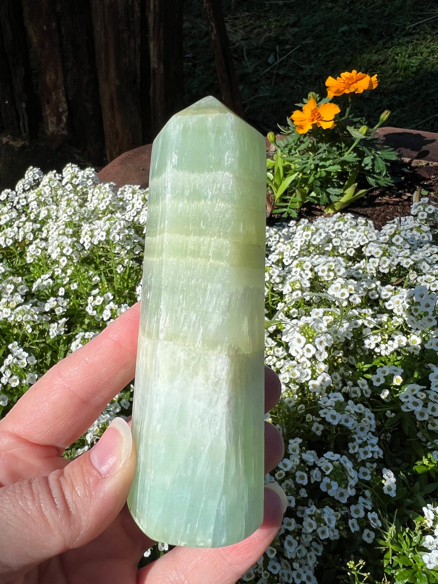 Pistachio Calcite Tower