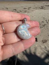 Load image into Gallery viewer, Stunning Rainbow Moonstone Moon Pendant