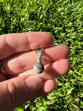 Load image into Gallery viewer, Hand Carved Natural Silver Obsidian Meteorite Moon Pendant