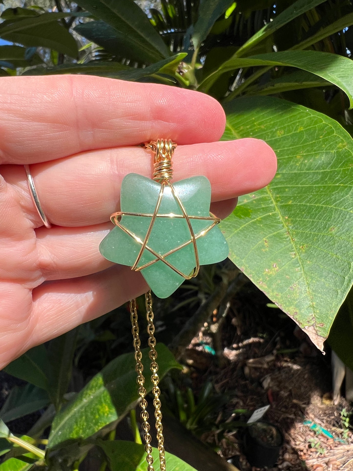 Aventurine Star Pendant