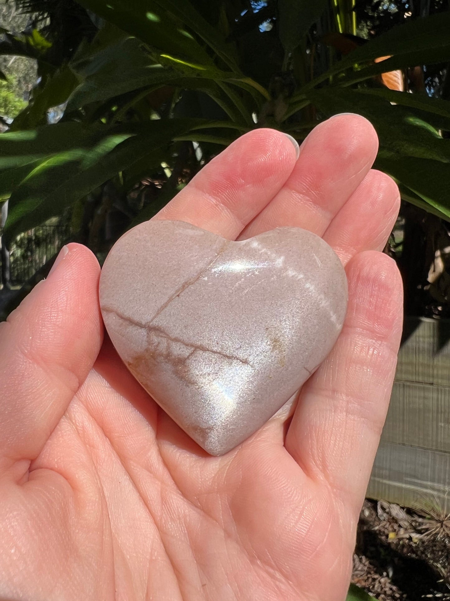 Peach Moonstone Heart