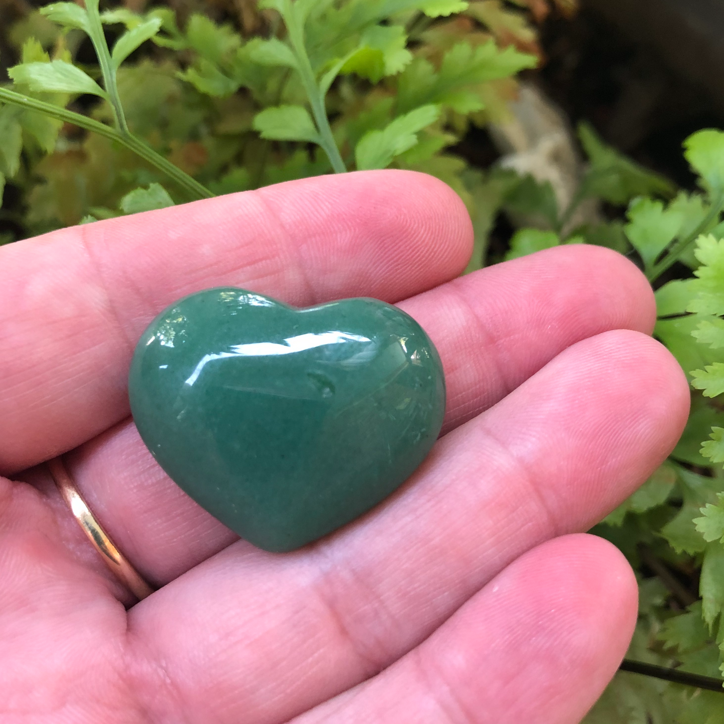 Green Aventurine Puff Heart
