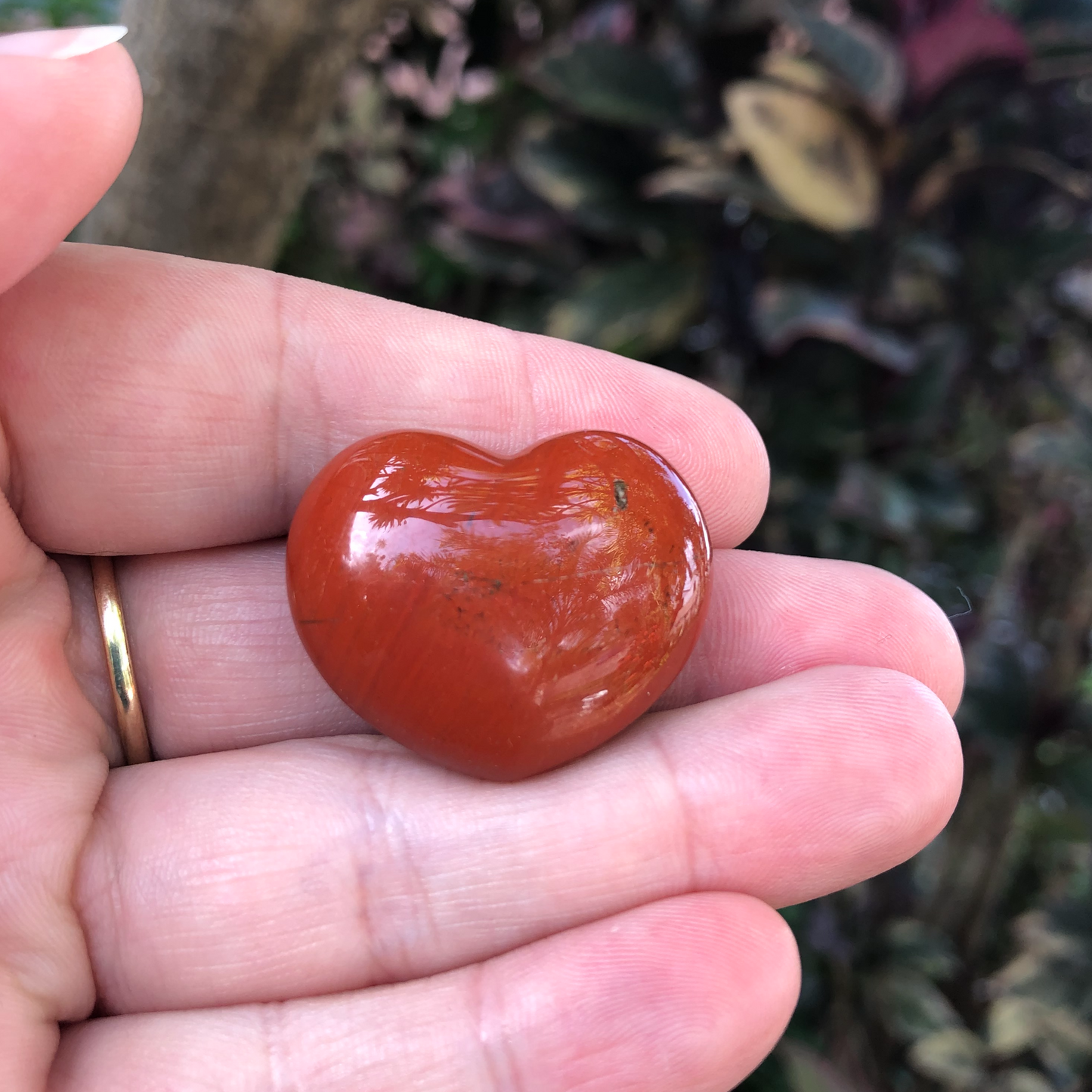 Red Jasper Puff Heart