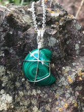 Load image into Gallery viewer, Malachite Moon Pendant