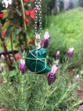 Load image into Gallery viewer, Malachite Moon Pendant