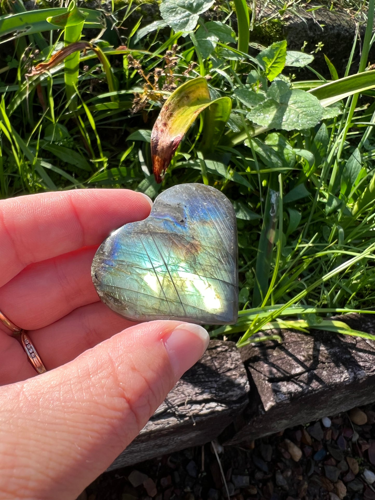 Labradorite Heart
