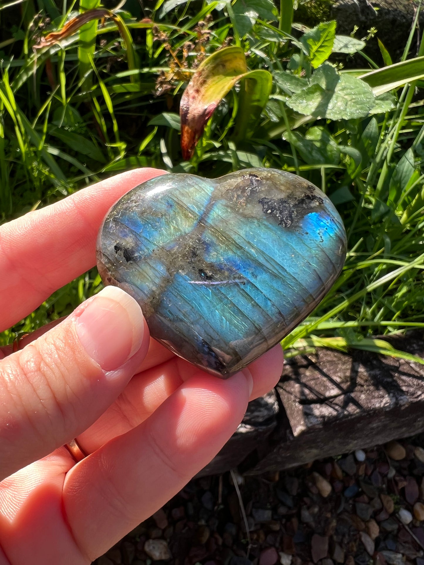 Labradorite Heart