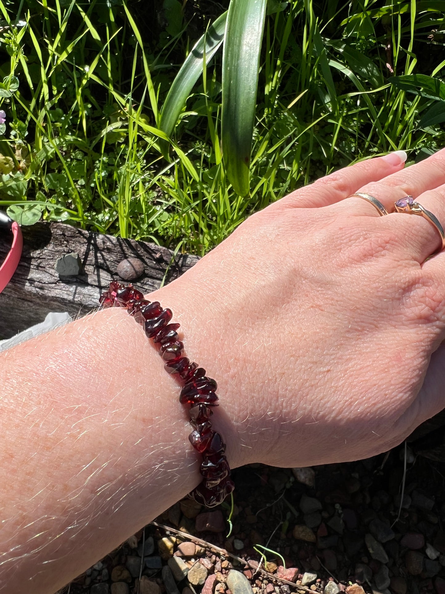 Garnet Chip Bracelet