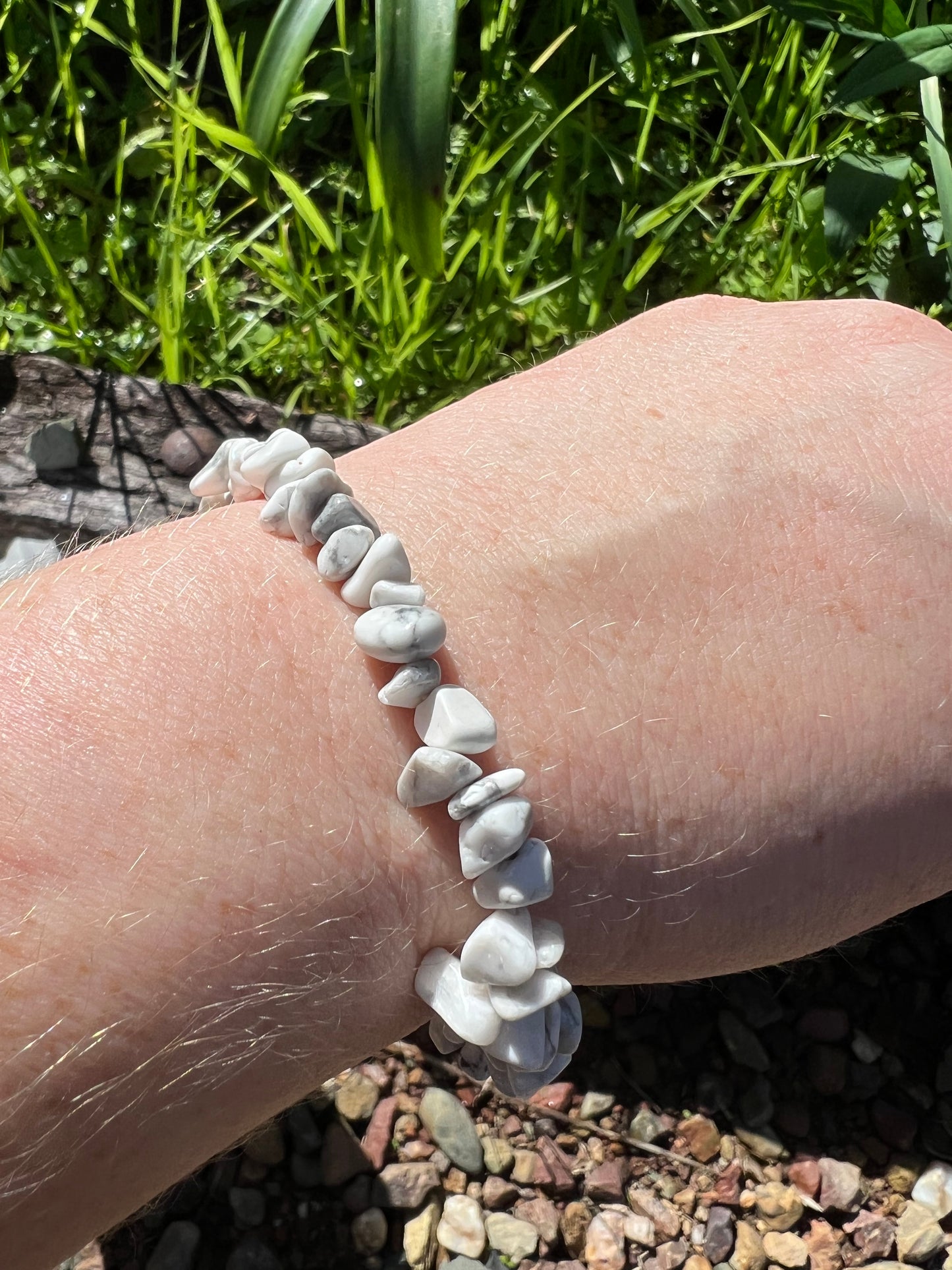 White Howlite Chip Bracelet