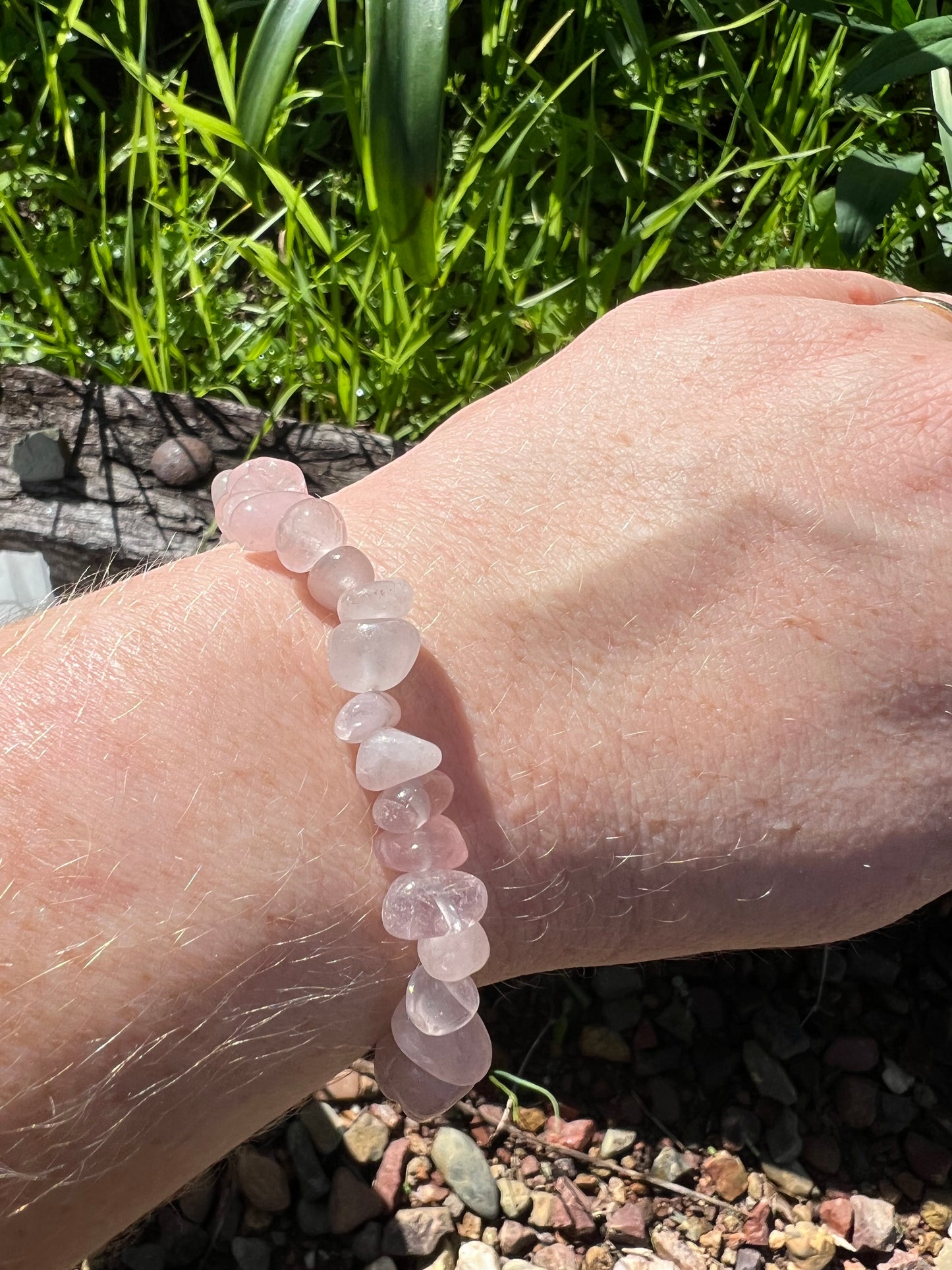 Rose Quartz Chip Bracelet