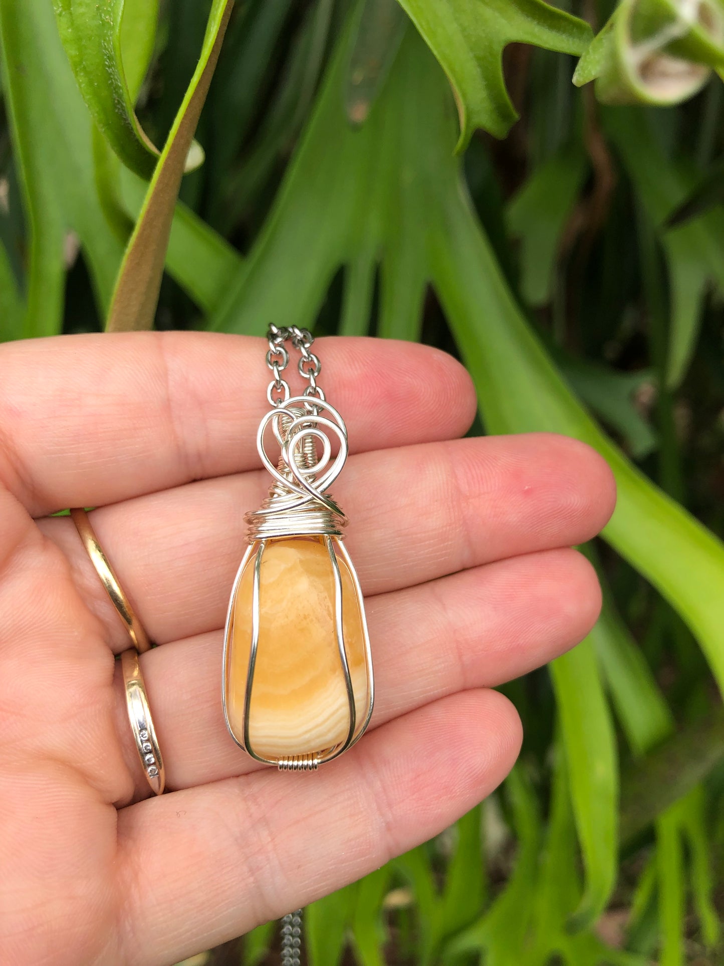 Orange Calcite Pendant