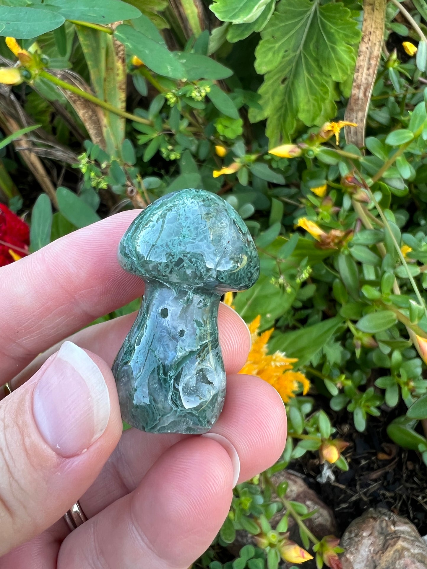 Moss Agate Mushroom