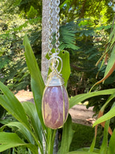 Load image into Gallery viewer, Lavender Rose Quartz Pendant