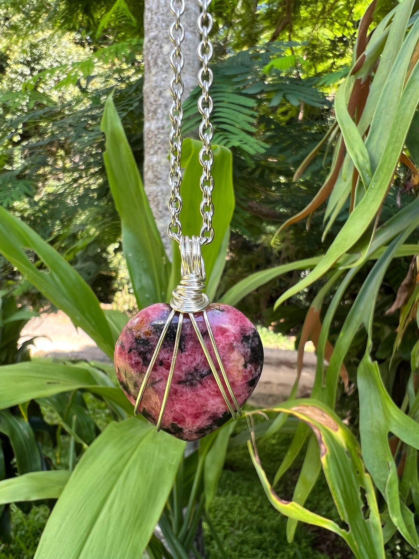 Rhodonite Heart Pendant
