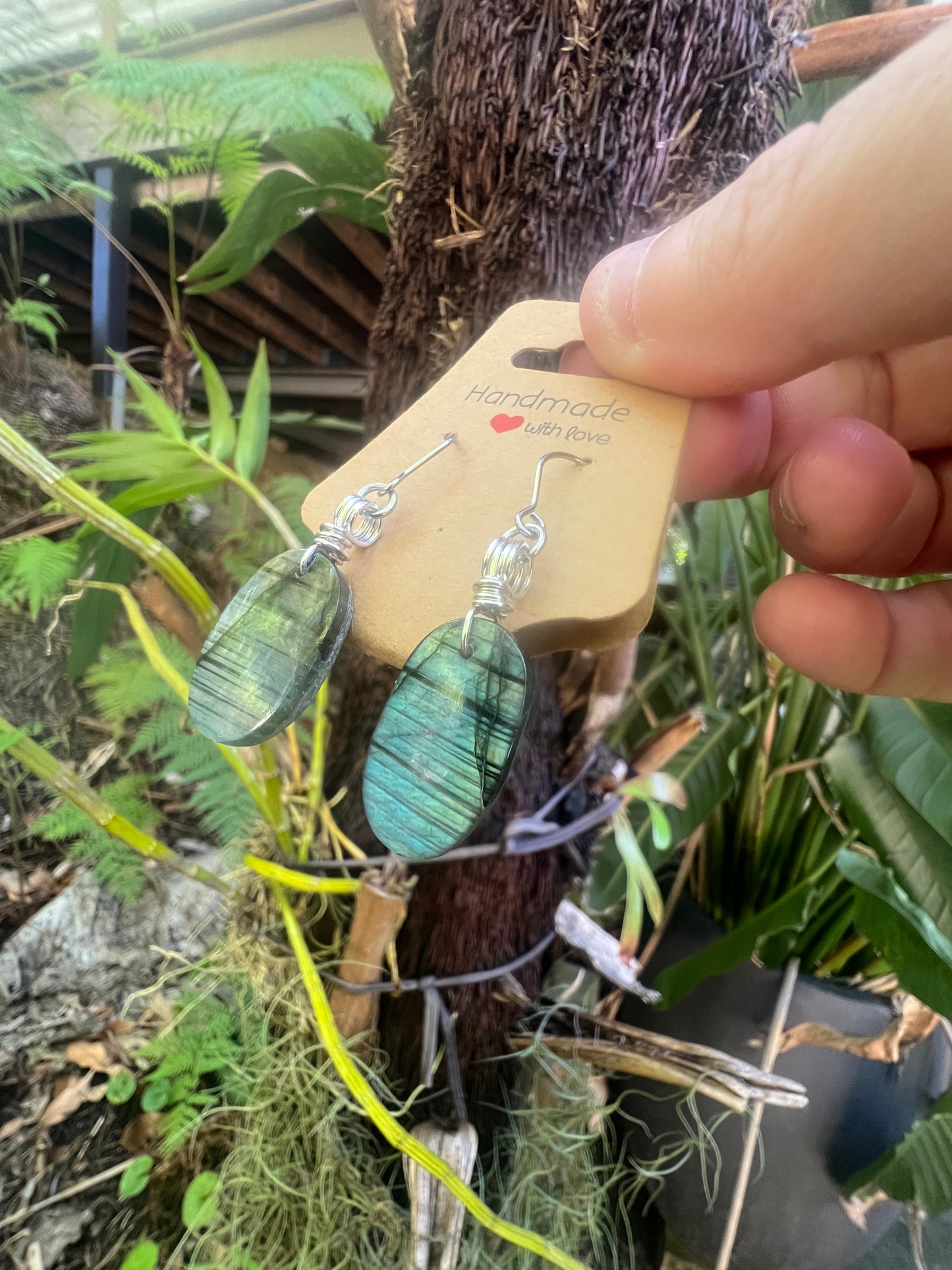Crystal Earrings |  Labradorite