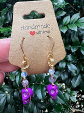 Load image into Gallery viewer, Skull Earrings | Amethyst &amp; Opalite
