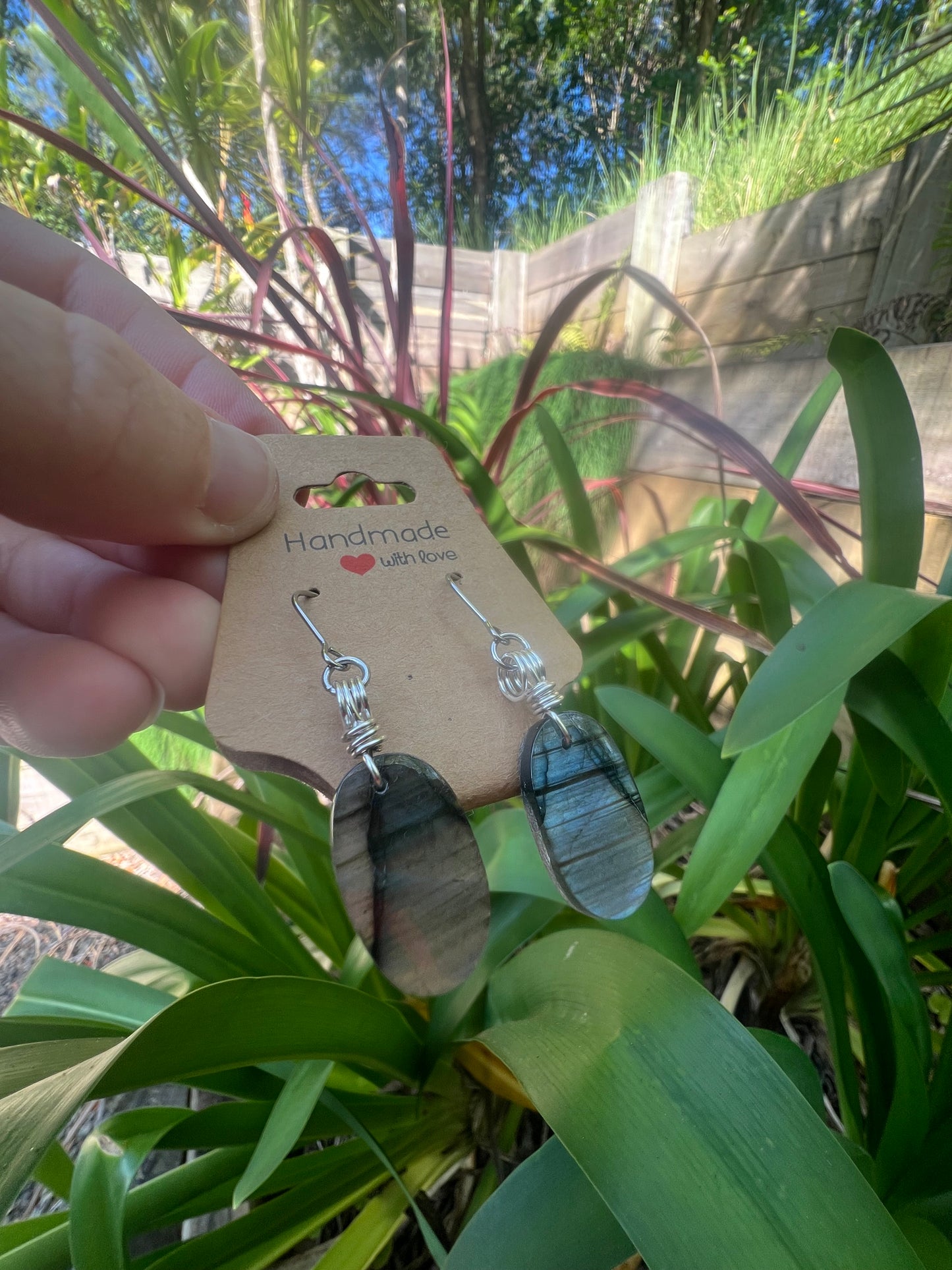 Crystal Earrings |  Labradorite