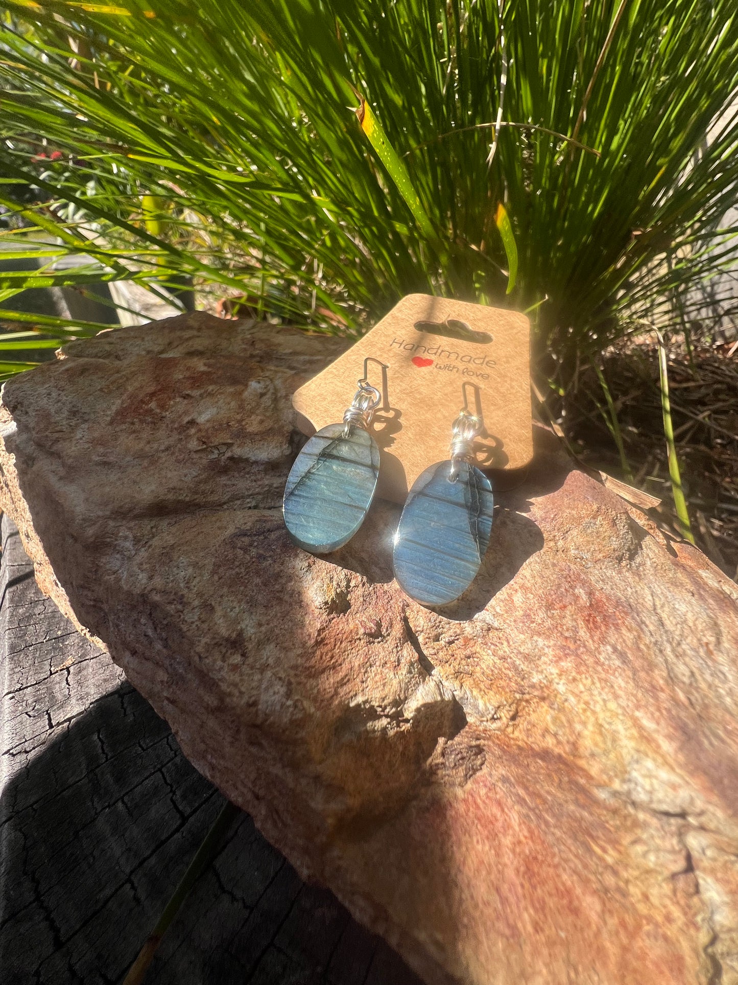 Crystal Earrings |  Labradorite