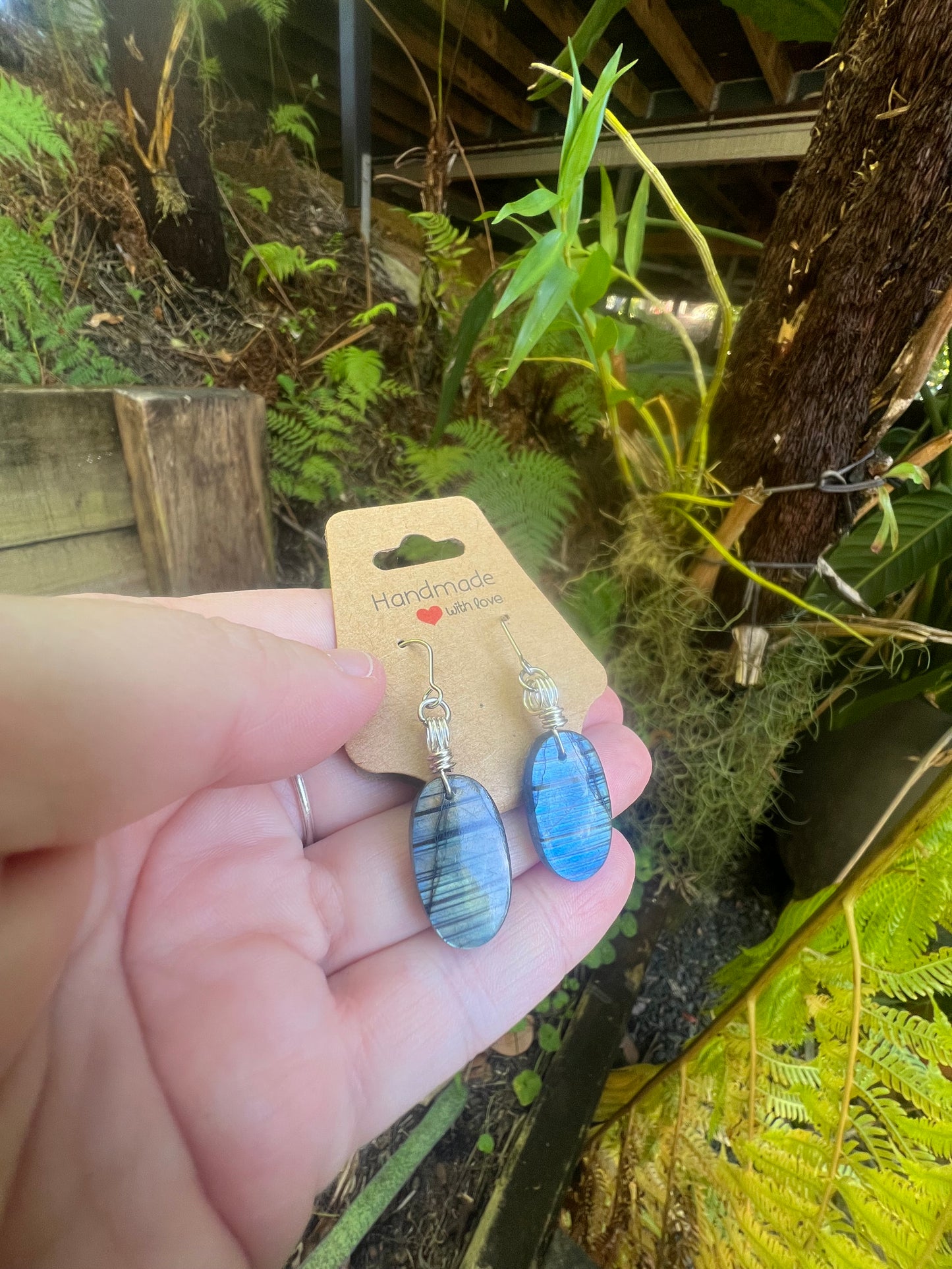 Crystal Earrings |  Labradorite