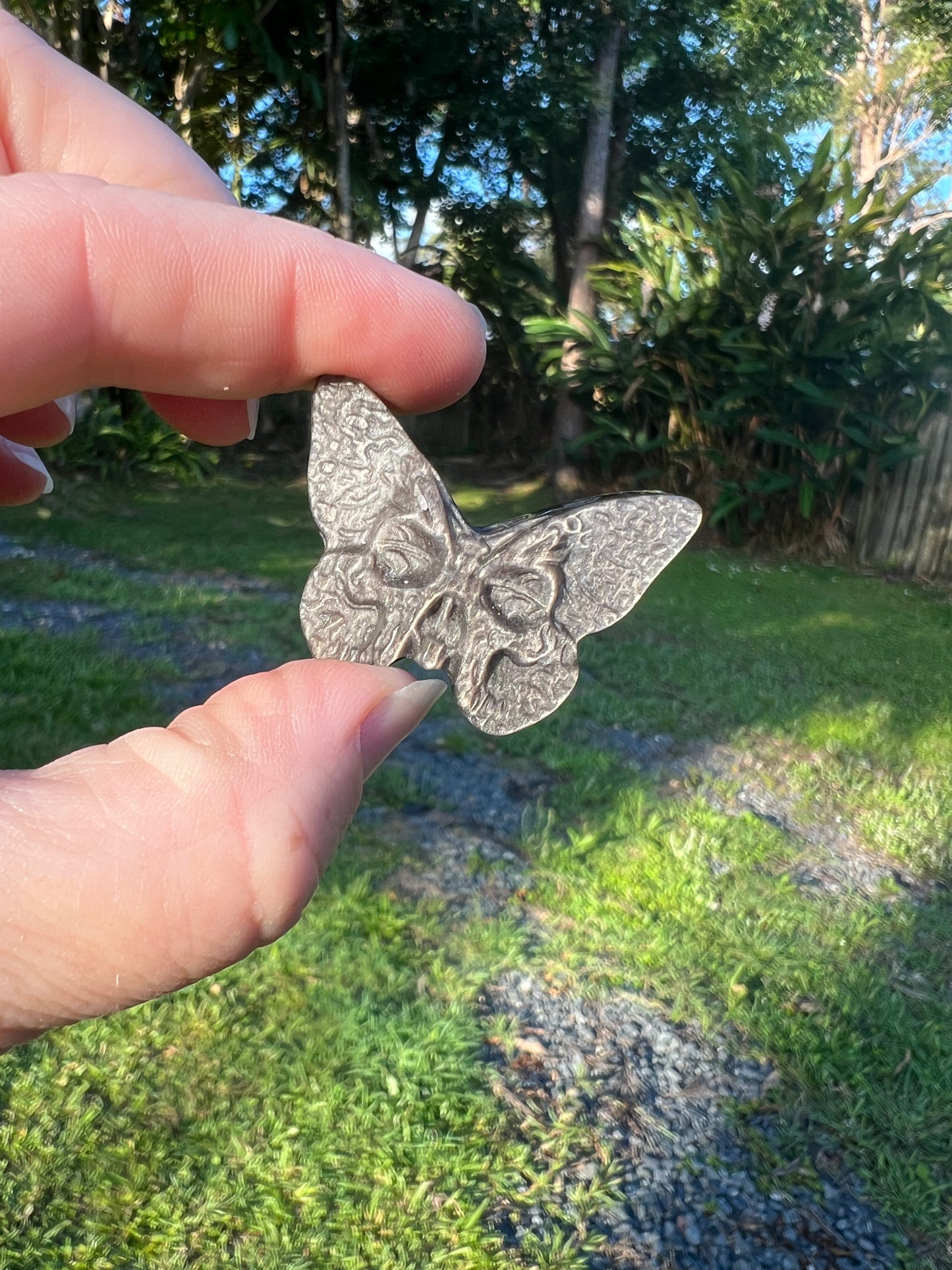 Silver Obsidian Butterfly