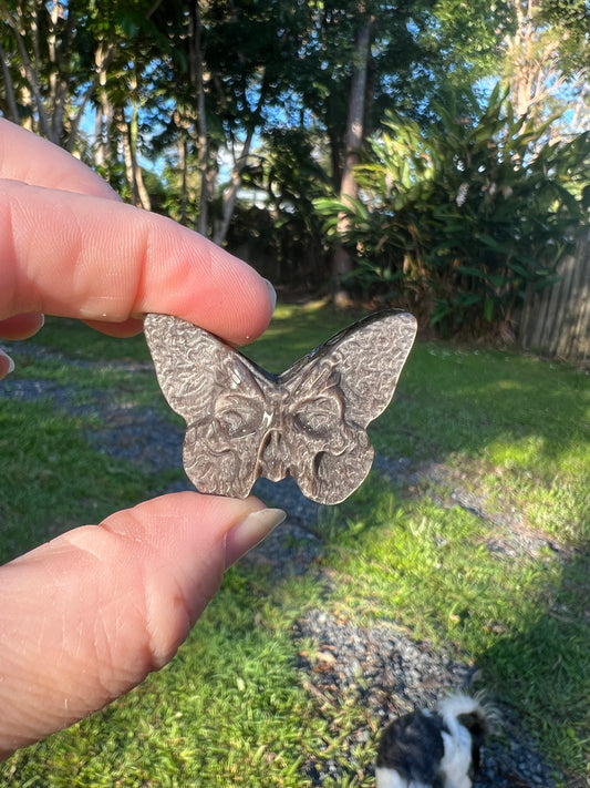 Silver Obsidian Butterfly