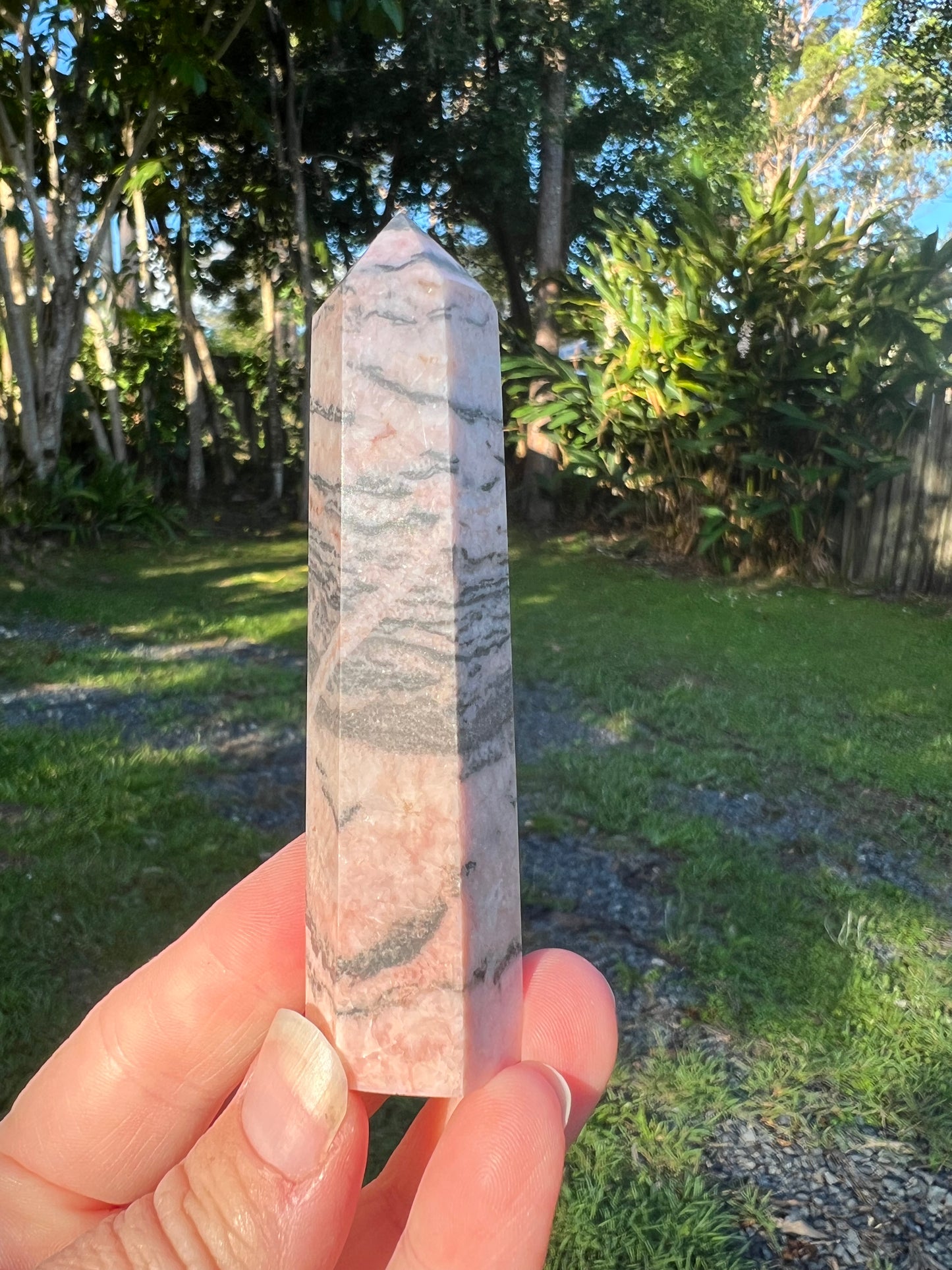 Pink Zebra Jasper Tower