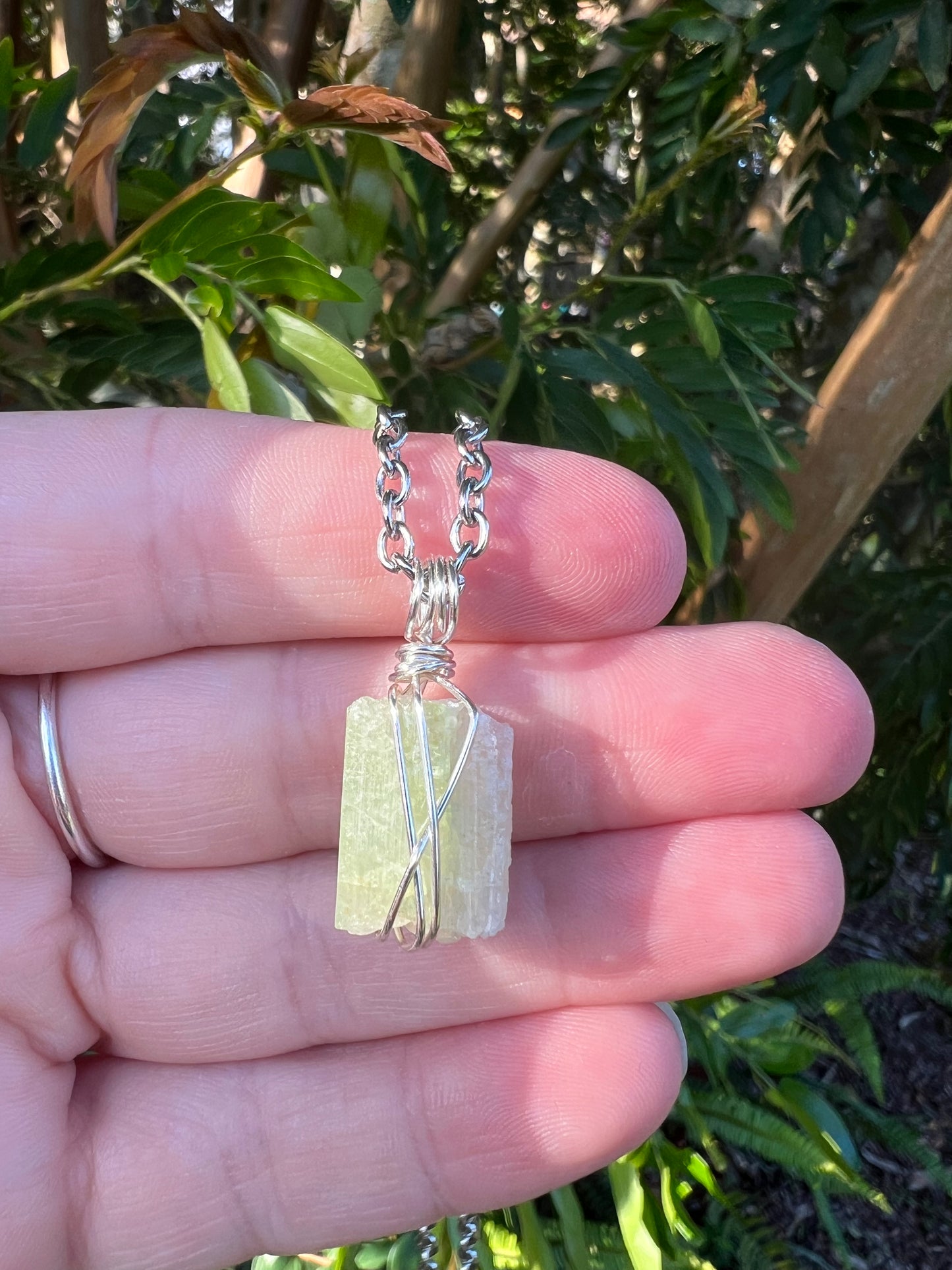 Pale Pink and Green Tourmaline Pendant