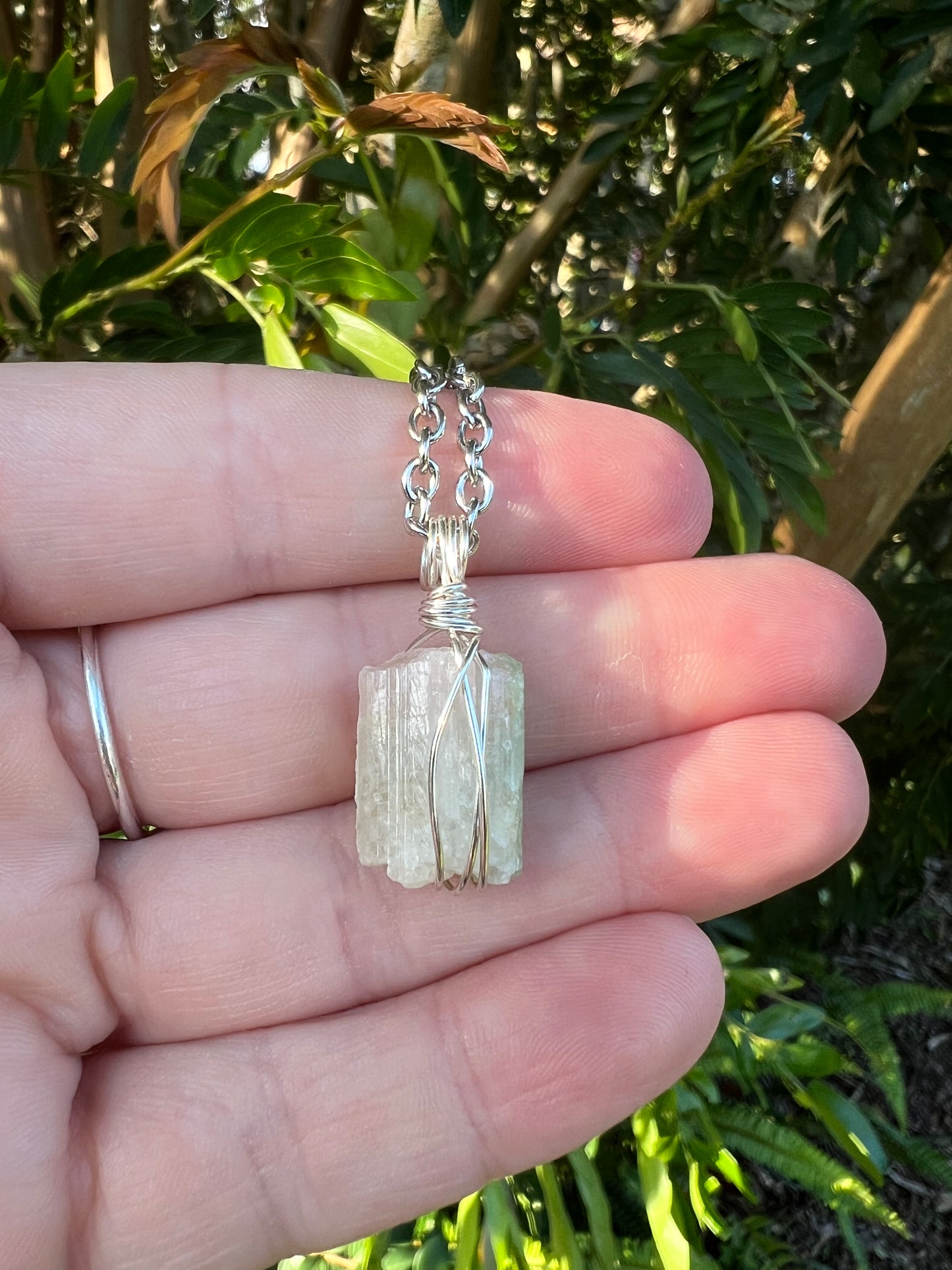 Pale Pink and Green Tourmaline Pendant