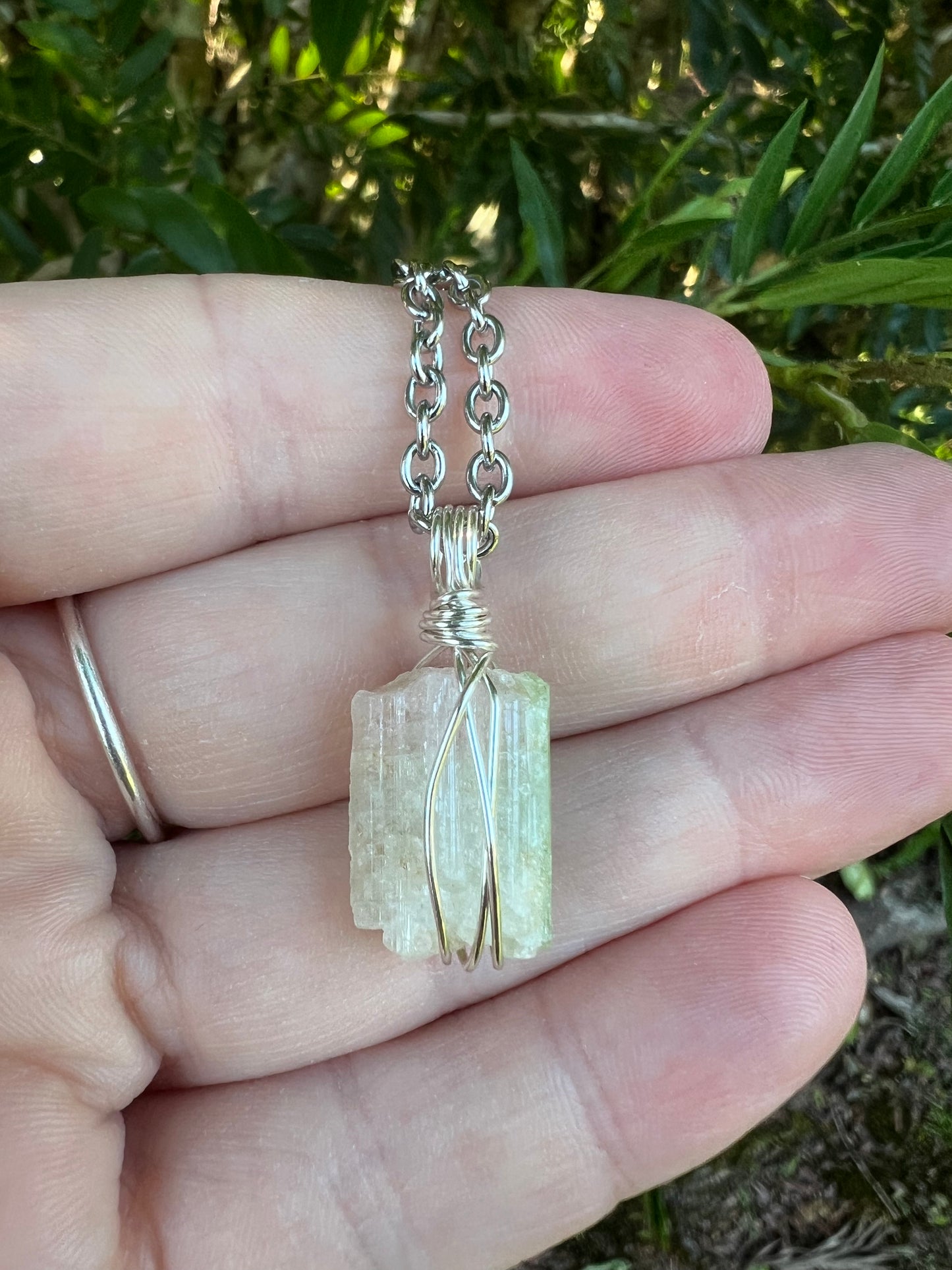 Pale Pink and Green Tourmaline Pendant