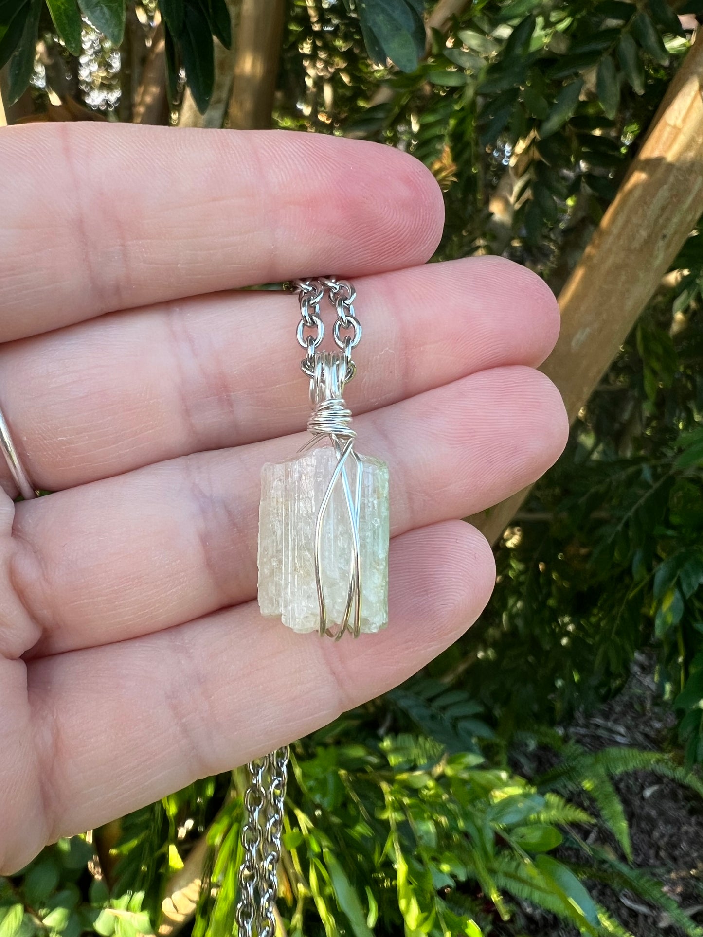Pale Pink and Green Tourmaline Pendant