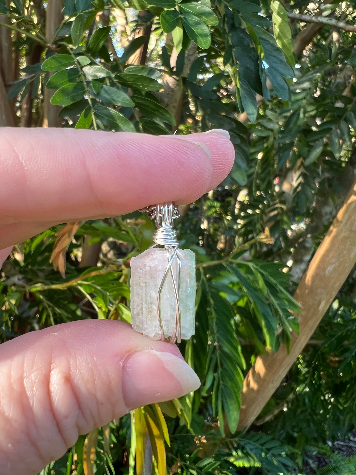 Pale Pink and Green Tourmaline Pendant