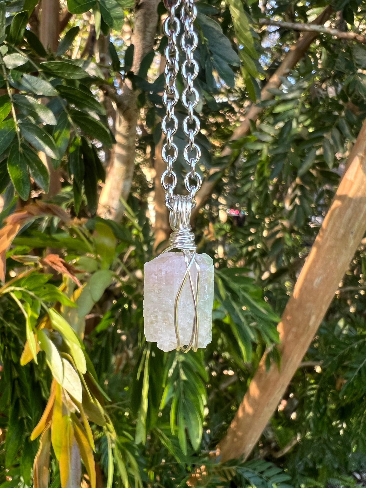 Pale Pink and Green Tourmaline Pendant