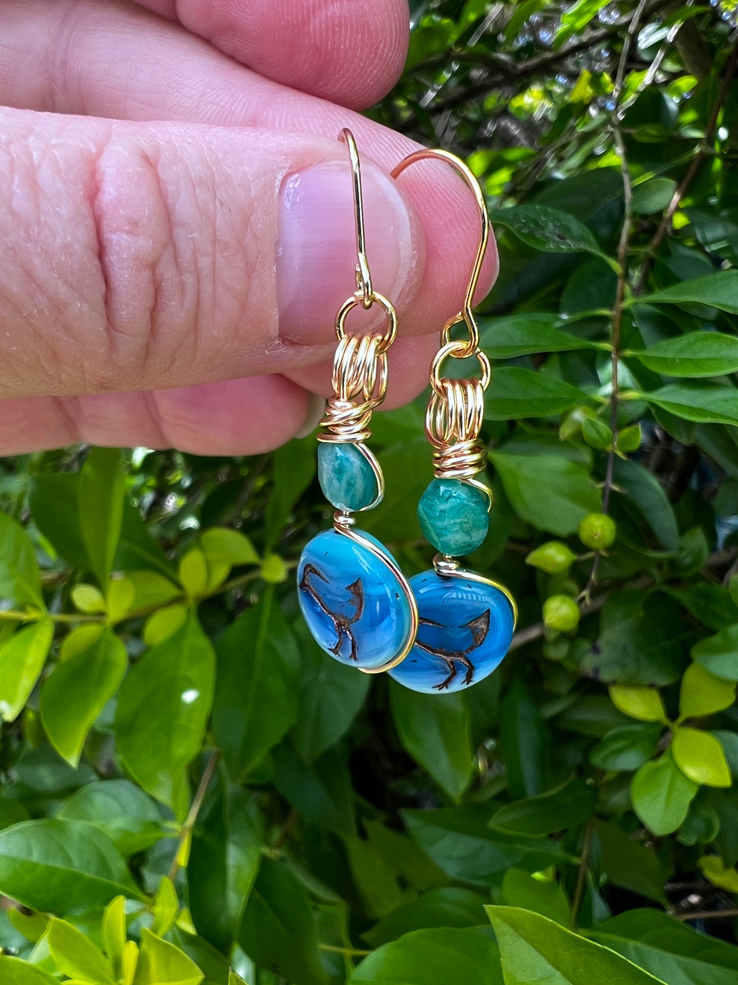 Bird Earrings | Amazonite
