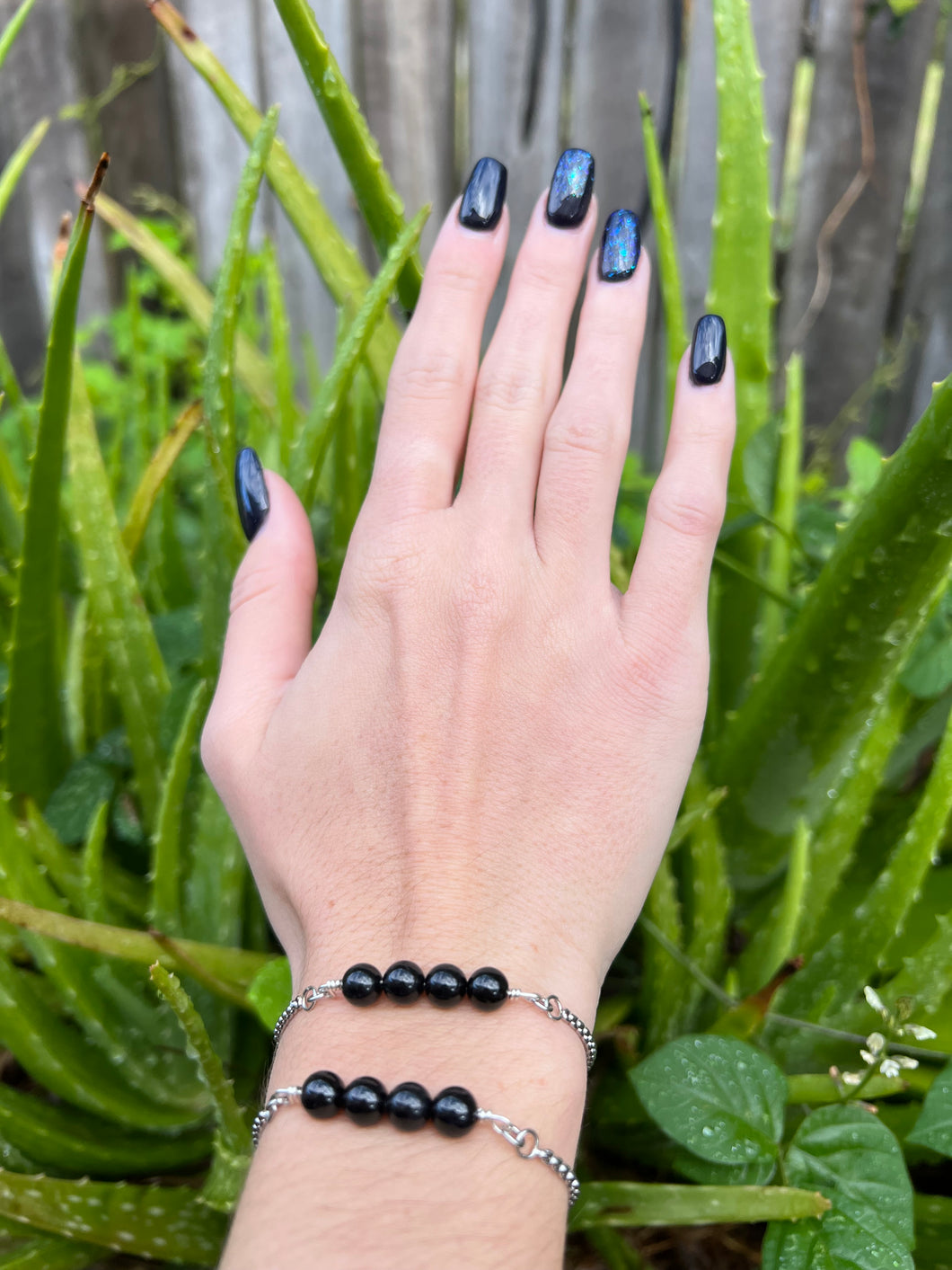 Black Tourmaline Silver Bracelet