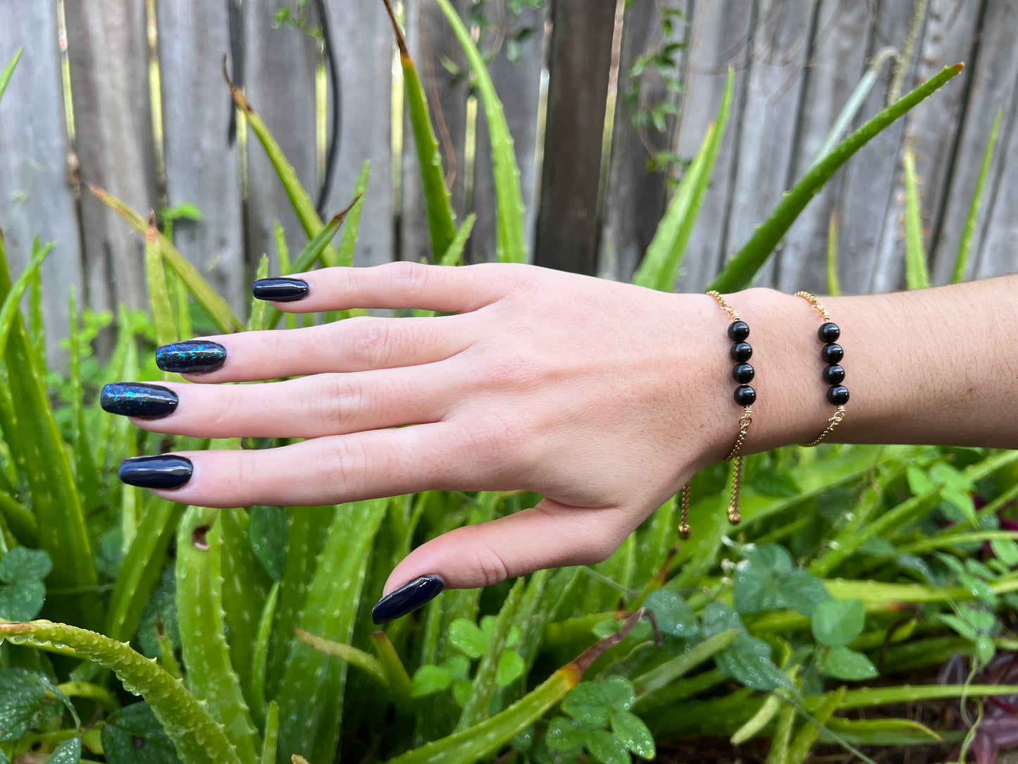 Black Tourmaline Gold Bracelet