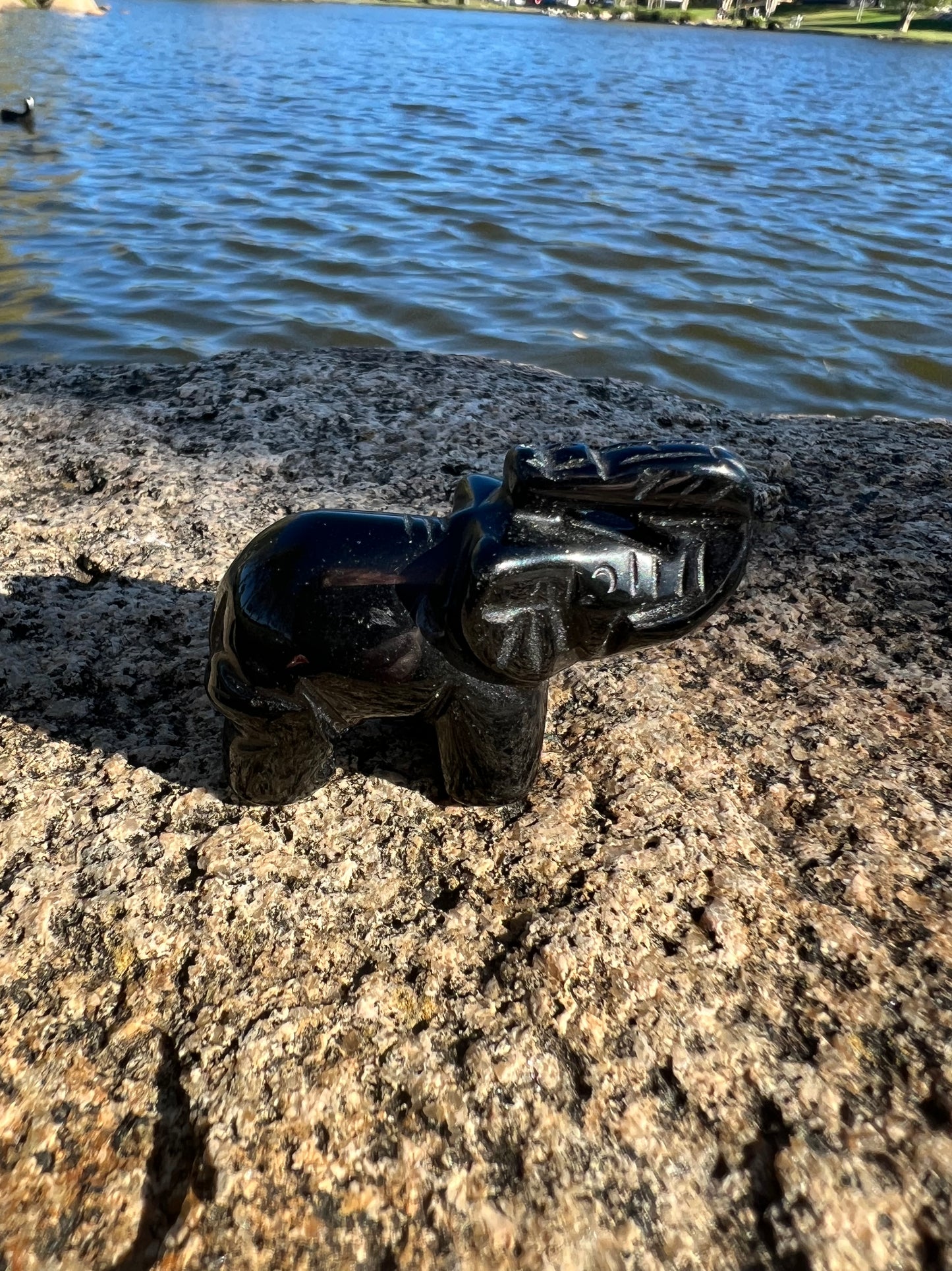 Black Obsidian Elephant