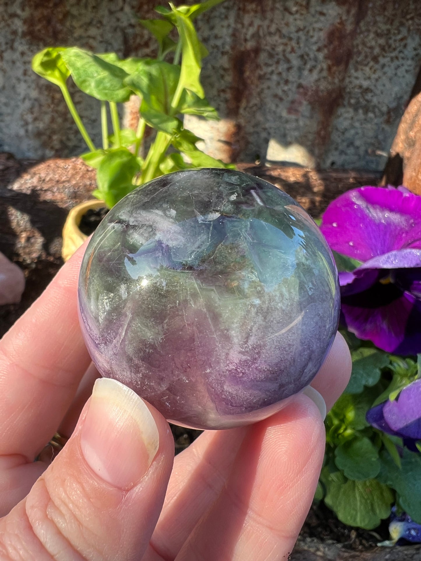 Silk Fluorite Sphere