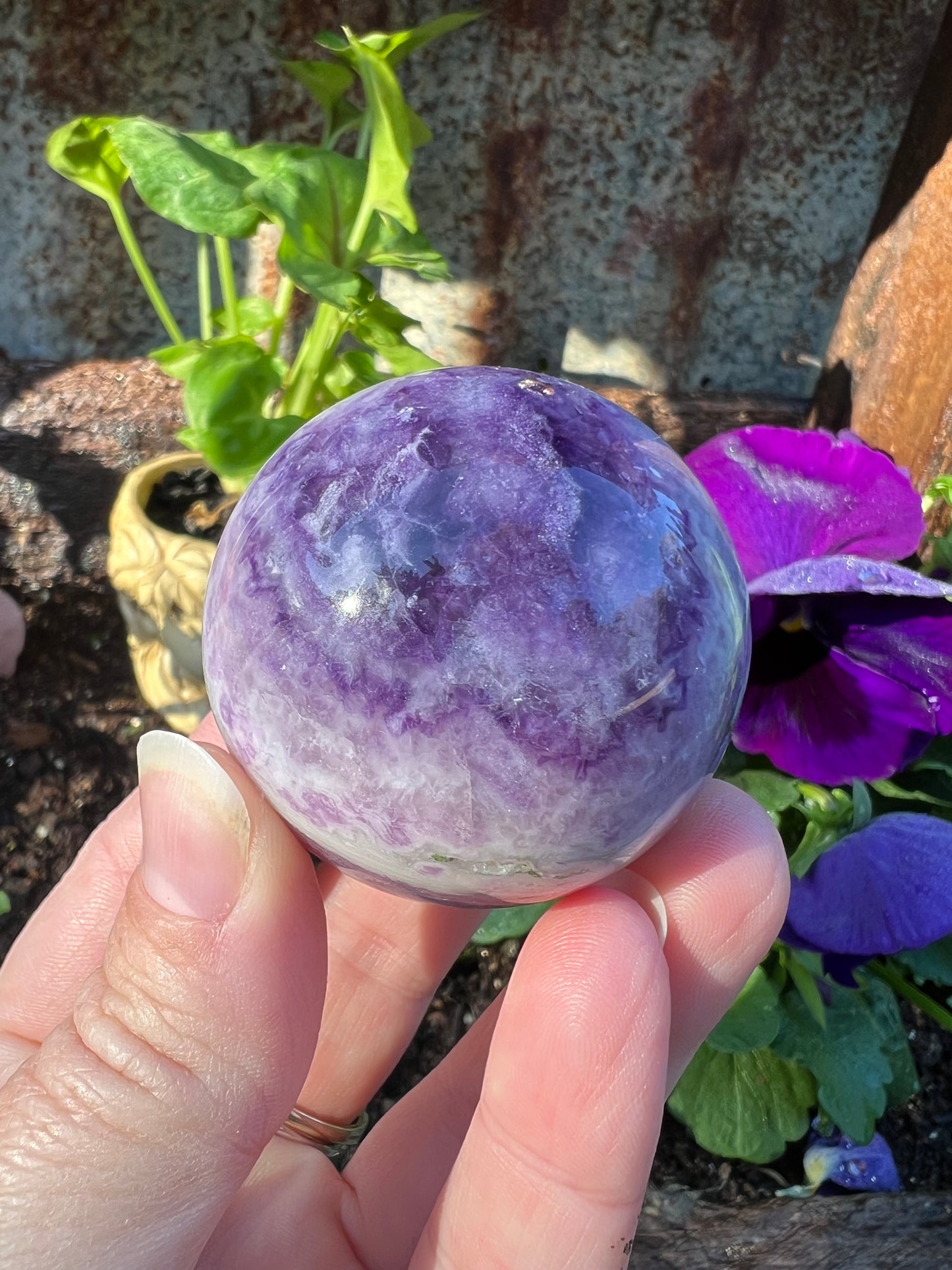 Silk Fluorite Sphere