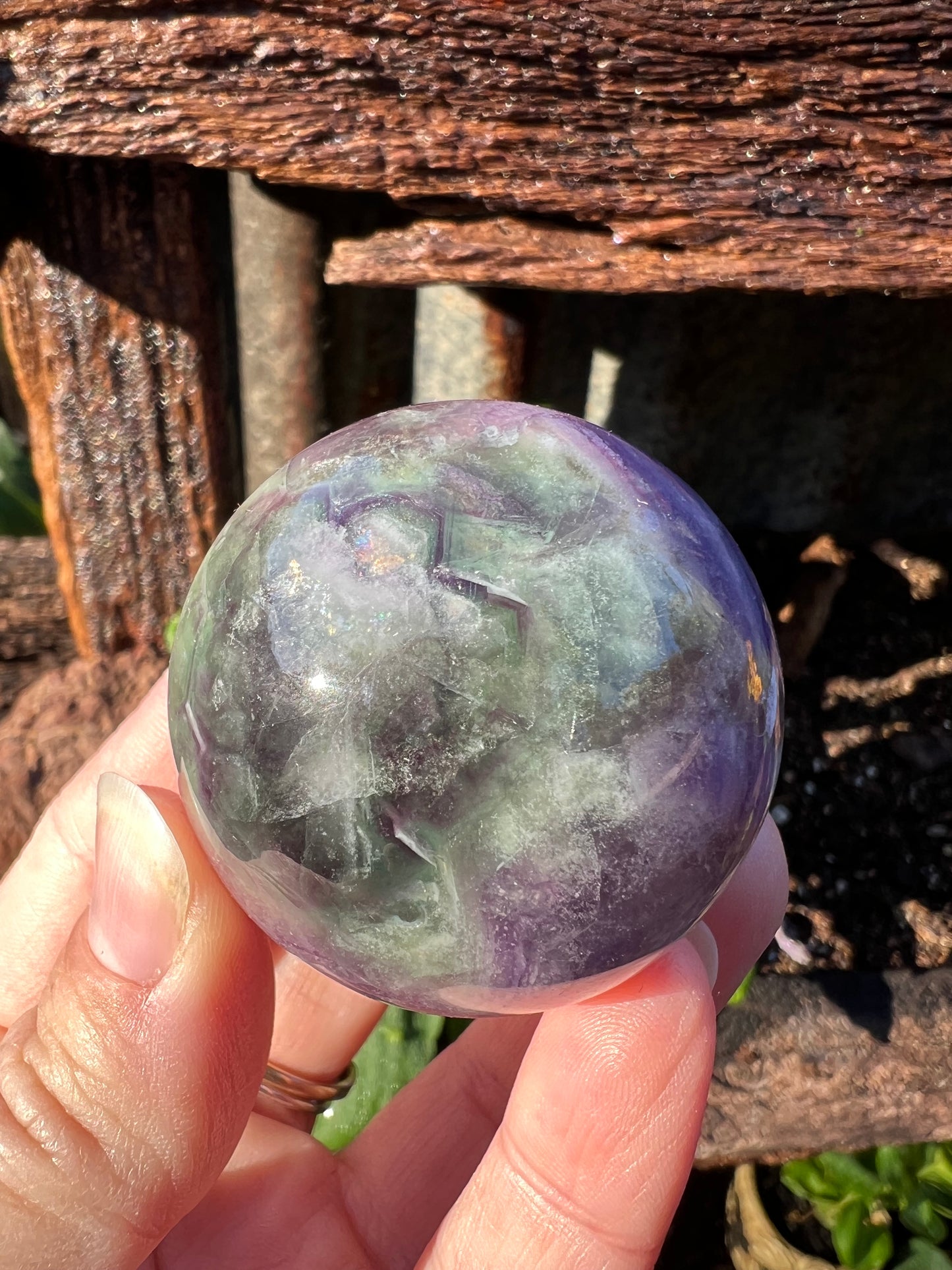 Silk Fluorite Sphere