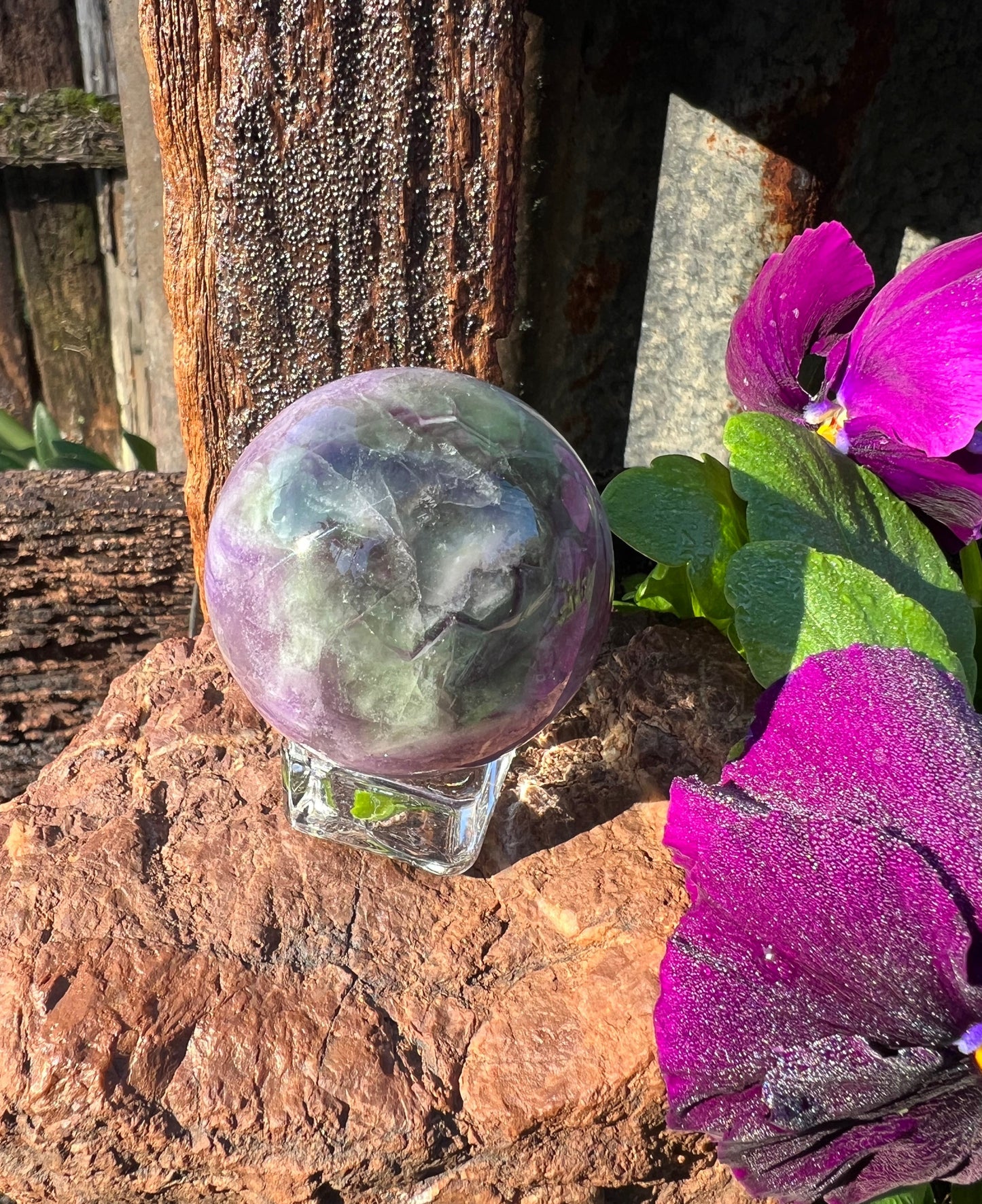 Silk Fluorite Sphere