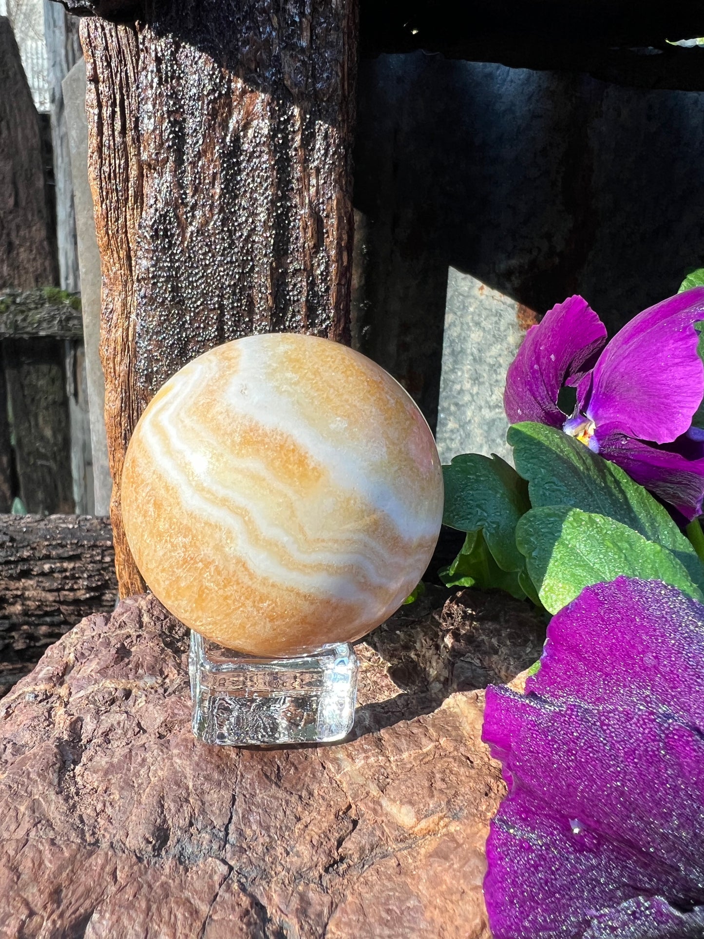 Orange Calcite Sphere