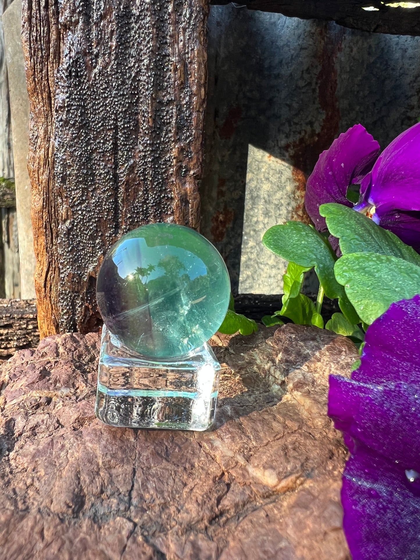 Rainbow Fluorite Sphere