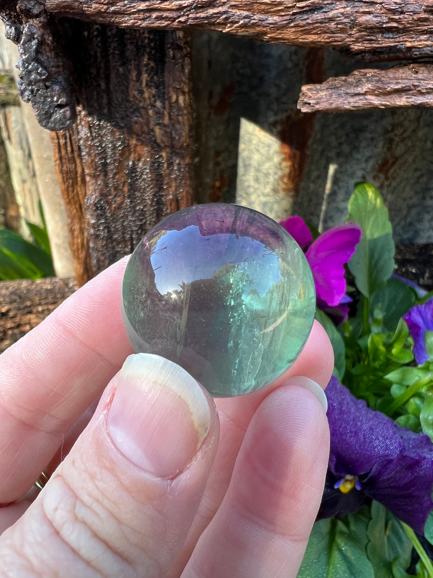 Rainbow Fluorite Sphere