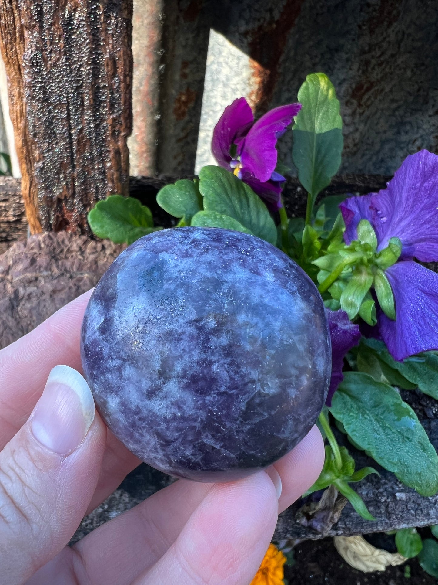 Lepidolite Palm Stone