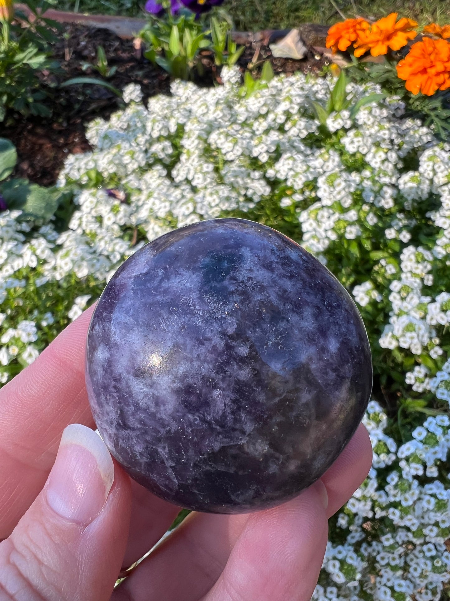 Lepidolite Palm Stone