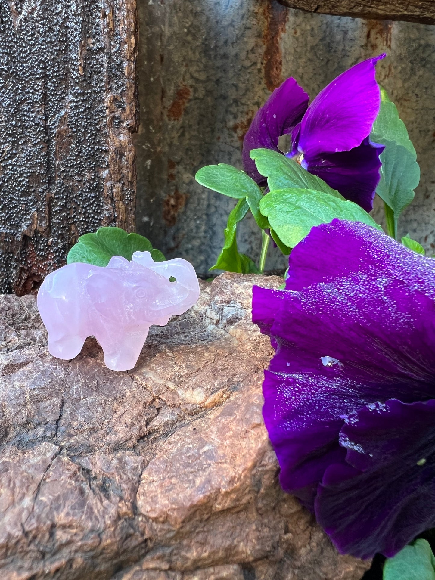 Rose Quartz Elephant