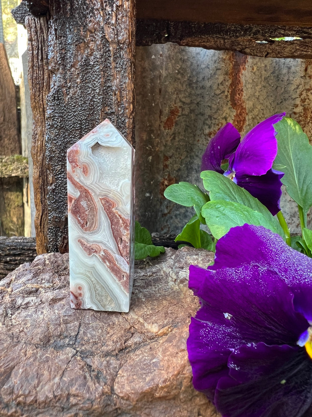 Mexican Lace Agate Tower