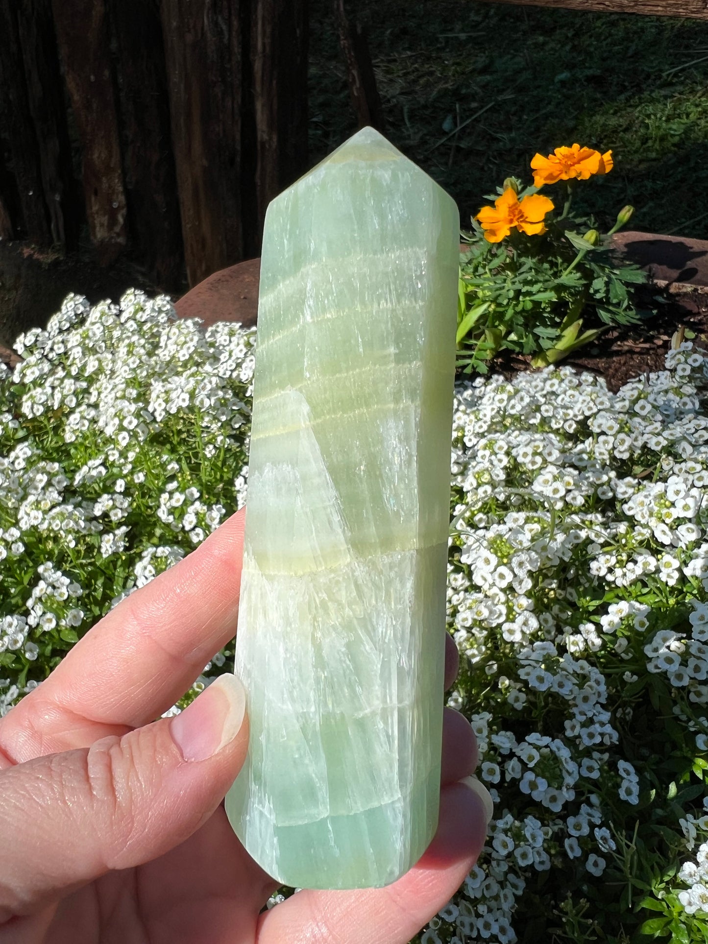 Pistachio Calcite Tower